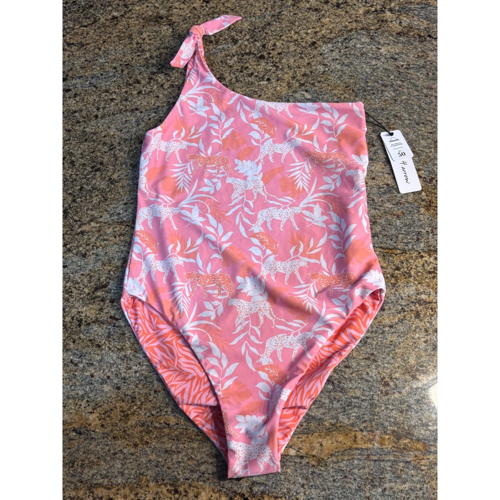 NWT Feather 4 Arrow Day Dreamer Reversible‎ One Piece Swimsuit Coral Crush 14